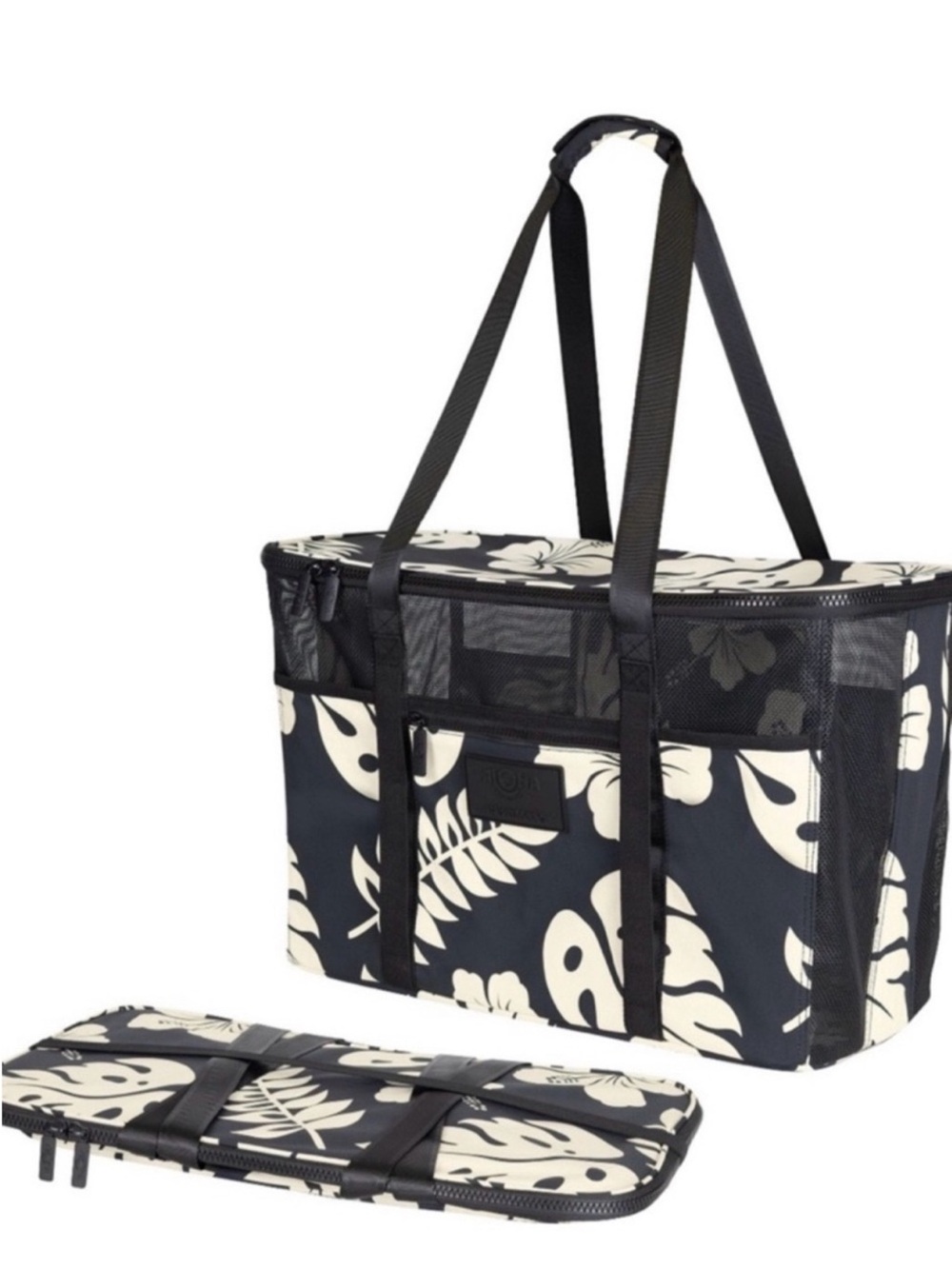 Aloha Collection, black and cream beach bag